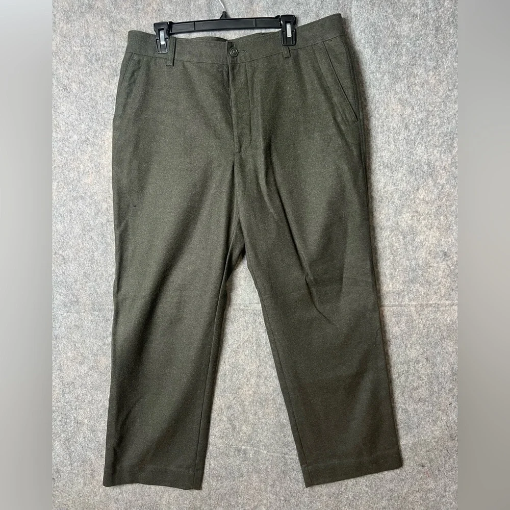 J. Crew Men's Size 36 Olive Green Wool Blend Business Elegant Slacks Pants‎